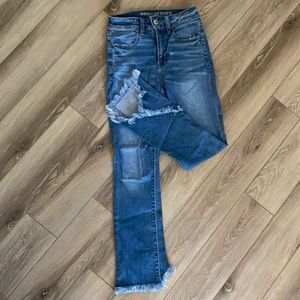 American Eagle Next Level Fringe Crop Jeans